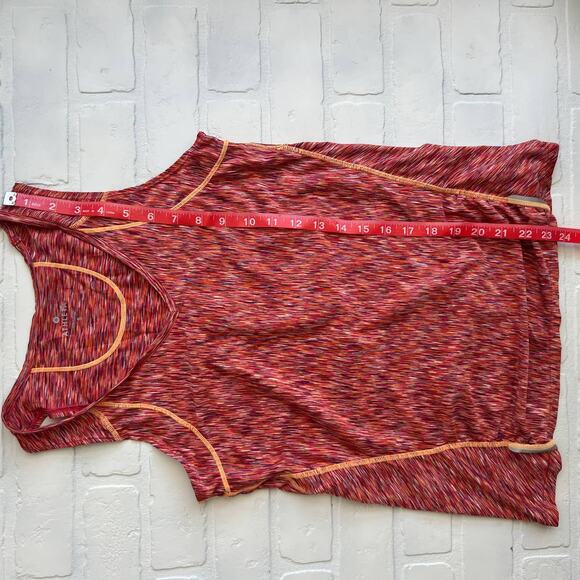Athleta Pink Orange Purple Multicolor Running Yoga Tank with back zip-sz S - Picture 3 of 5